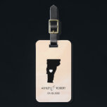 Vermont Map Wedgegage Tag, Custom Gift Gepäckanhänger<br><div class="desc">Diese Staat Gepäckanhänger machen die perfekte Hochzeitsgeschenktafel oder Begrüßungstags. Krawatte es auf Ihr Geschenk anstelle eines typischen Papiergeschenketiketts,  und sie können es für Monate und Jahre verwenden. Tags haben einen pfirsichfarbenen Aquarell-Hintergrund. Um das Herz an der Hochzeitsstelle zu platzieren,  verwenden Sie die Option "Weiter anpassen".</div>