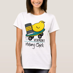 Vermont (Mobile Notary Chick Riding Skateboard) T-Shirt