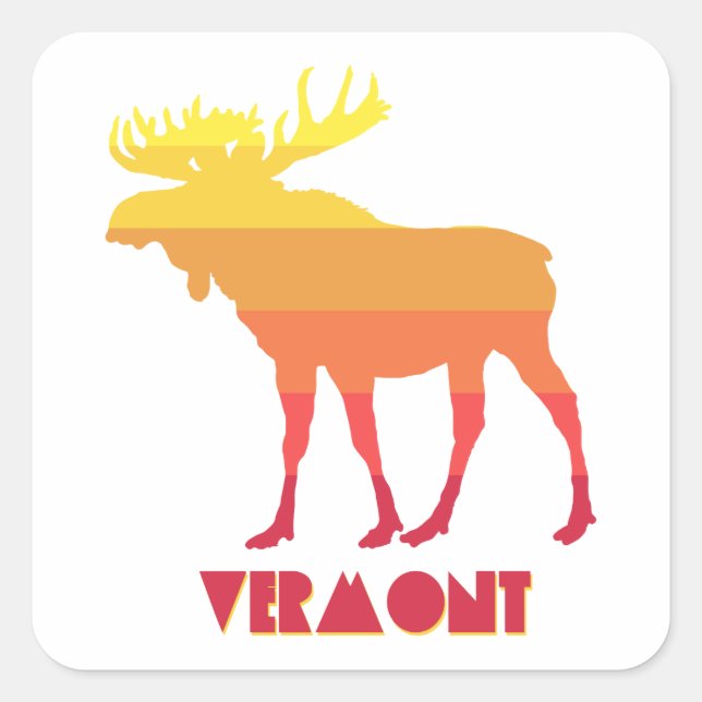 Vermont Moose Quadratischer Aufkleber (Vorderseite)