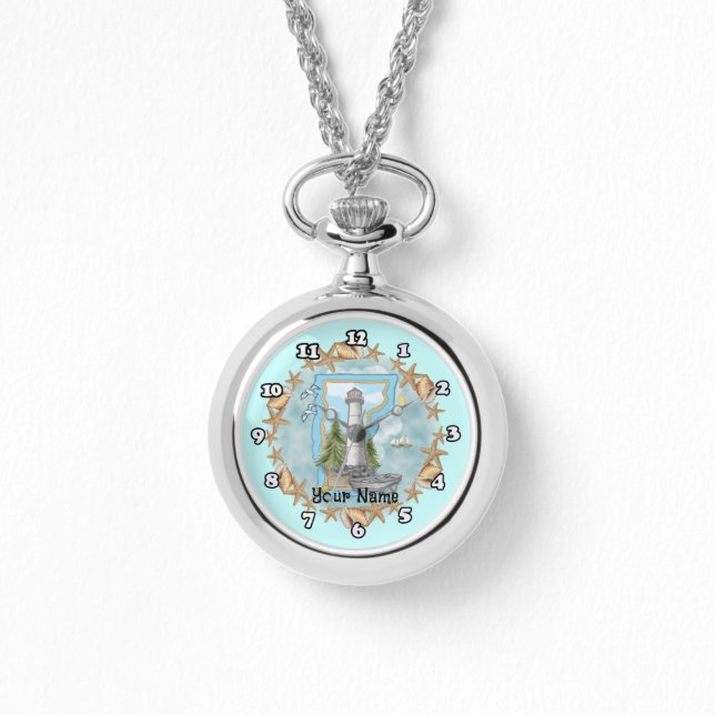 Vermont Muscheln Lighthouse Armbanduhr (Vorderseite)
