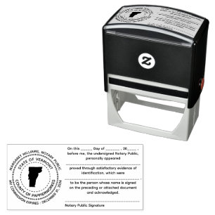 Vermont Notary Public Recognition Briefmarke Permastempel