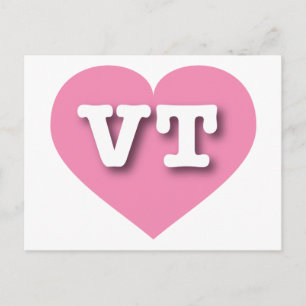 Vermont Pink Heart - I Liebe VT Postkarte