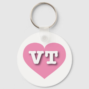Vermont Pink Heart - I Liebe VT Schlüsselanhänger