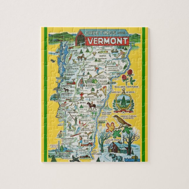 Vermont Postcard Karte Jigsaw Puzzle (Vertikal)