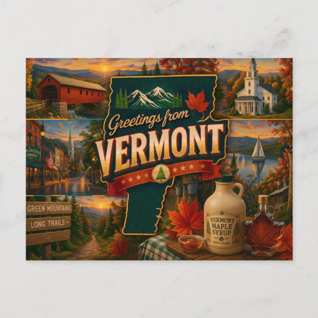 Vermont Postkarte (Vorderseite)