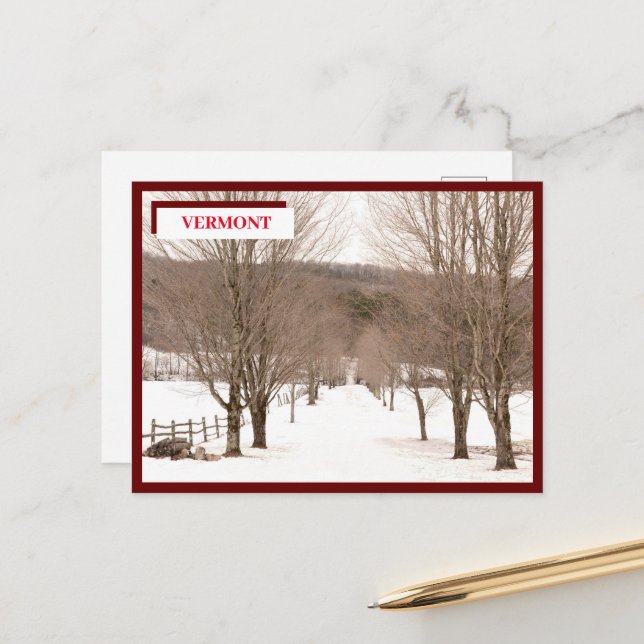 Vermont Postkarte (Vorderseite/Rückseite Beispiel)
