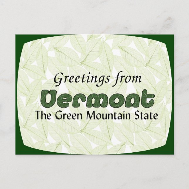 Vermont Postkarte (Vorderseite)