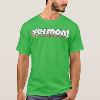 Vermont Retro Rainbow Typografie Faded Style T-Shirt