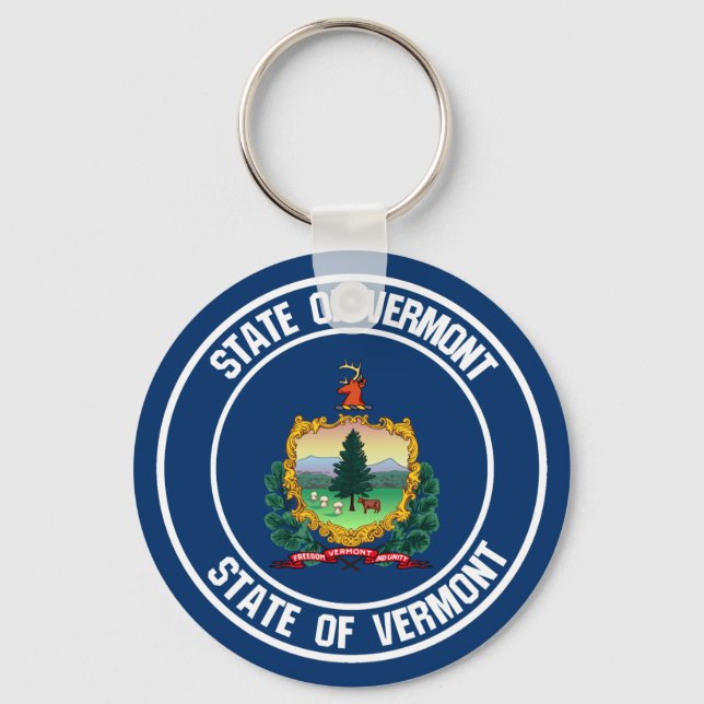 Vermont Round Emblem Schlüsselanhänger (Vorderseite)
