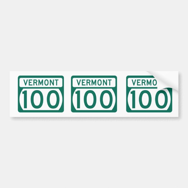 Vermont Route 100 Straßenschild Autoaufkleber (Vorne)