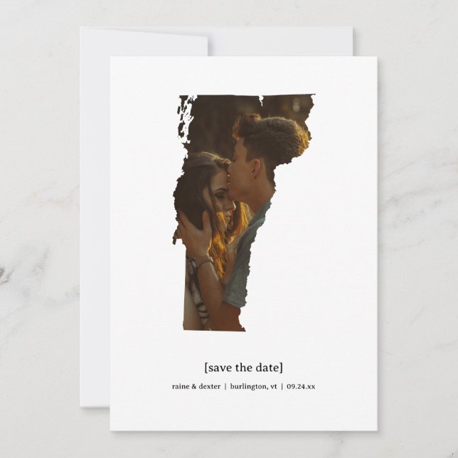 Vermont Save the Date Fotokarte (Vorderseite)