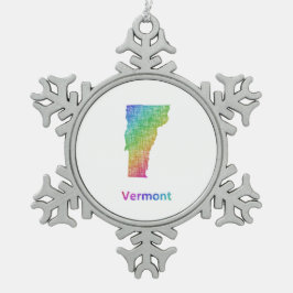 Vermont Schneeflocken Zinn-Ornament