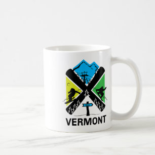 Vermont Ski T-Shirt - Skifahren und Snowboard-Zube Kaffeetasse