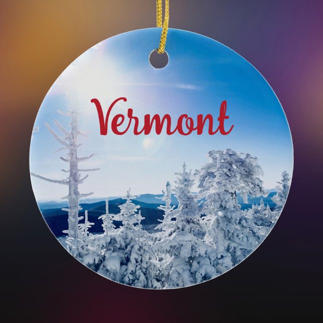 Vermont Snow and Mountain Foto Keramik Ornament (Von Creator hochgeladen)