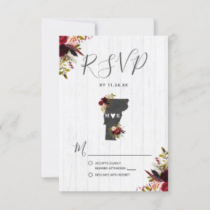 Vermont Staat Destination Rustic Wedding RSVP