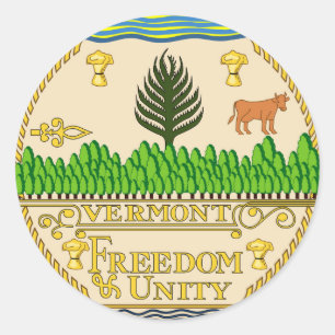 Vermont Staat Siegel Amerikanische Republik Symbol Runder Aufkleber