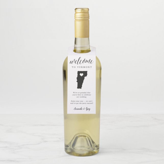 Vermont Staat Wedding Welcome Gefallen Flaschenanhänger (Auf Flasche)