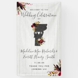 Vermont Staat Zielort Rustikale Hochzeit Willkomme Banner