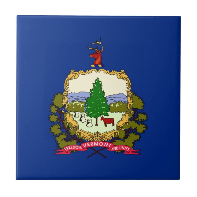 Vermont-Staats-Flagge Fliese (Vorderseite)