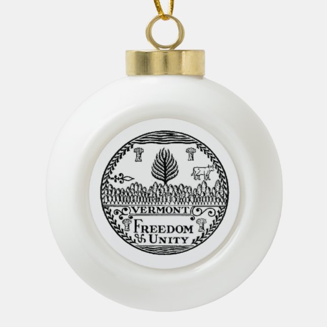 Vermont-Staats-Siegel Keramik Kugel-Ornament (Vorderseite)