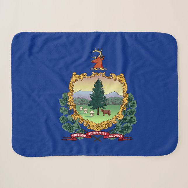 Vermont State Flag Print Patriotic Sherpadecke (Vorderseite (Horizontal))