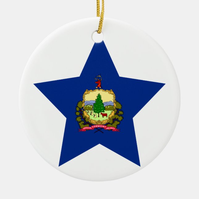 Vermont-Stern Keramik Ornament (Vorne)