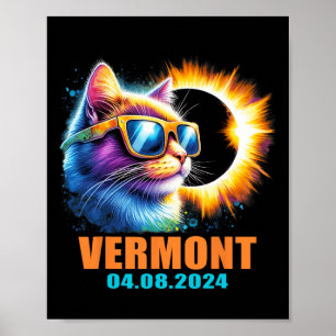 Vermont Total Solar Eclipse 2024 Cat Solar Eclipse Poster
