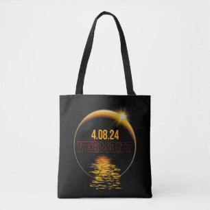 Vermont Total Solar Eclipse April 8 2024 USA Karte Tasche