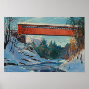 Vermont-überdachte Brücke Poster