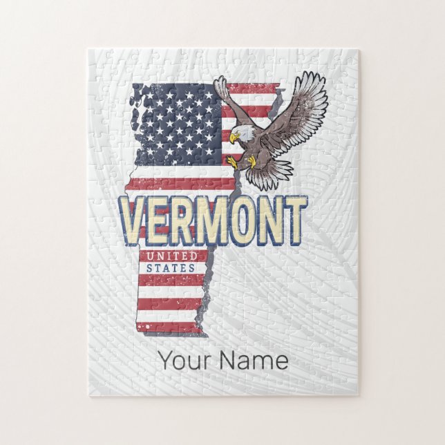 Vermont United Staaten Retro Staat Map Vintag USA (Vertikal)