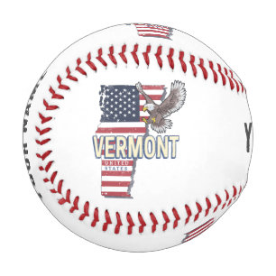 Vermont United Staaten Retro Staat Map Vintag USA Baseball