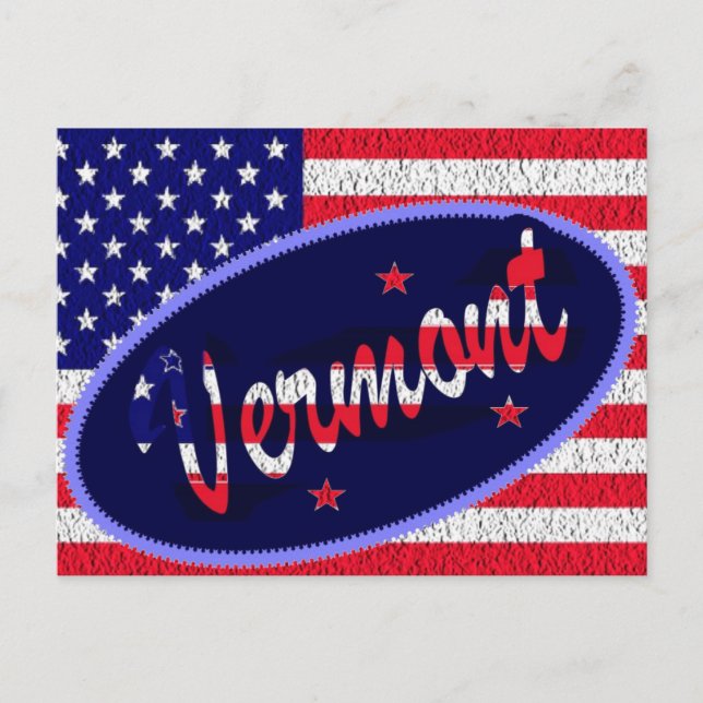 Vermont US-Flagge Postkarte (Vorderseite)