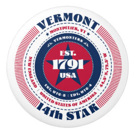 Vermont US Staat Red White Blue Typografy Keramikknauf
