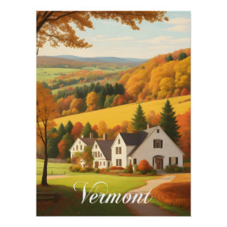 Vermont USA Herbstszene Poster