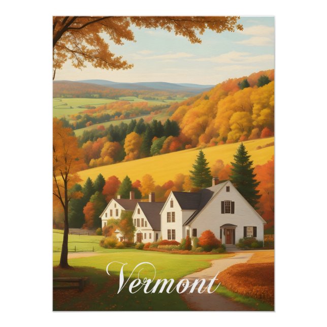 Vermont USA Herbstszene Poster (Vorderseite)