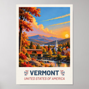 Vermont USA – Vintage Reiseplakat Poster