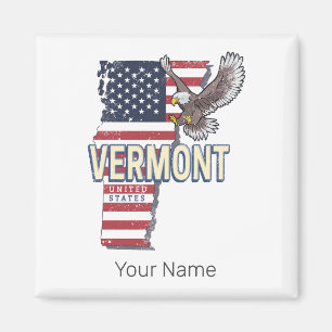 Vermont Vereinigte Staaten Retro-Staatskarte Vinta Magnet