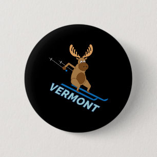 Vermont Vt Skifahren Elch Winter Shirt Button