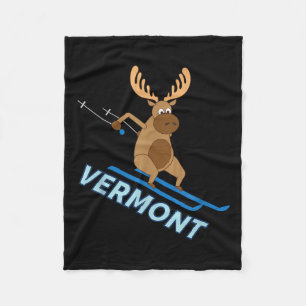 Vermont _ VT Skifahren Elche Winter Shirt Fleecedecke