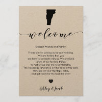 Vermont Wedding Welcome Letter & Itinerary Card
