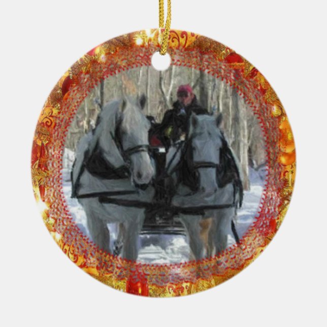 Vermont-Winter-Verzierung Keramik Ornament (Vorne)