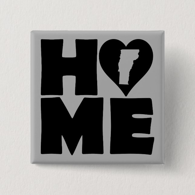 Vermont Zuhause Heart Staat Button Abzeichen Butto (Vorderseite)