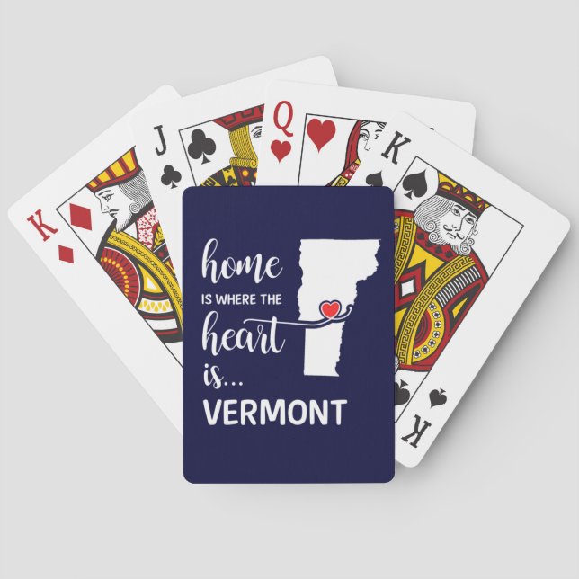Vermont Zuhause ist das Herz Spielkarten (Rückseite)