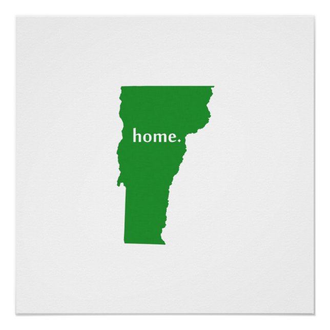 Vermont Zuhause Silhouette Staat Karte Poster (Vorderseite)