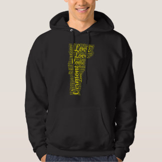 Vermont Zuhause Staat Karte VT Liebe Typ Gold Kart Hoodie