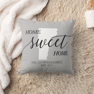 Vermont Zuhause Sweet Zuhause Staat Familienname Kissen