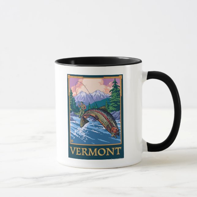VermontAngler Fisherman Scene Tasse (Rechts)