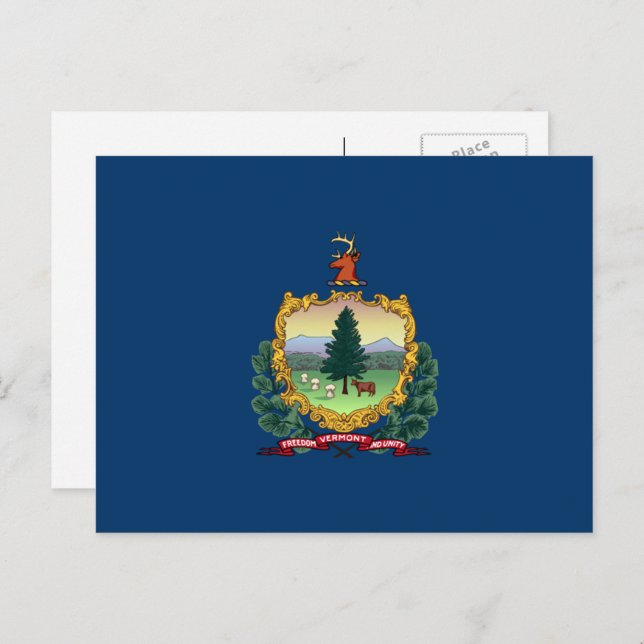 Vermonter Flag, Flagge von Vermont Postkarte (Vorne/Hinten)