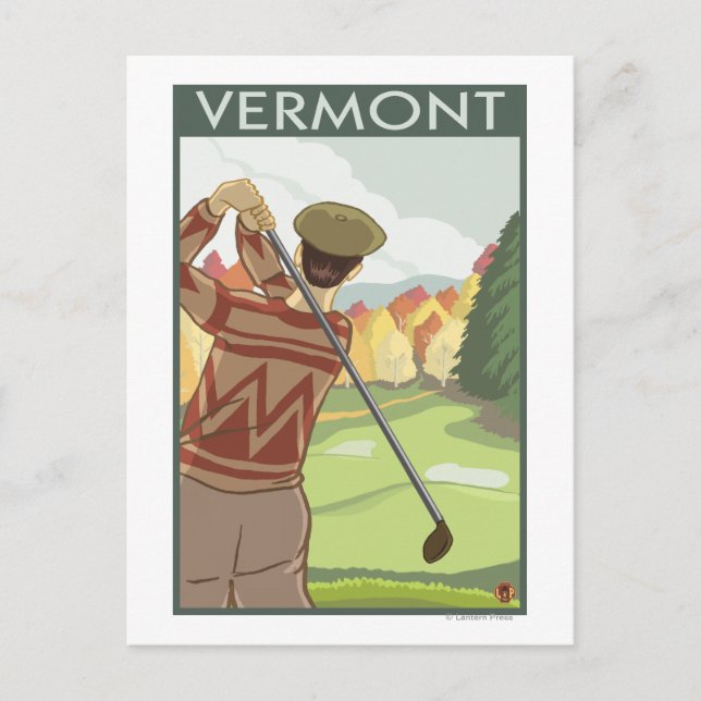 VermontGolfing Scene Postkarte (Vorderseite)
