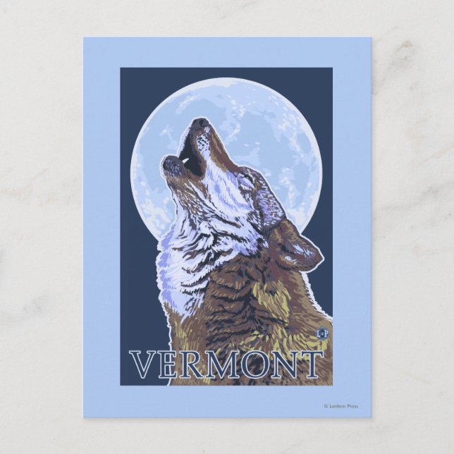 VermontHowling Wolf Postkarte (Vorderseite)
